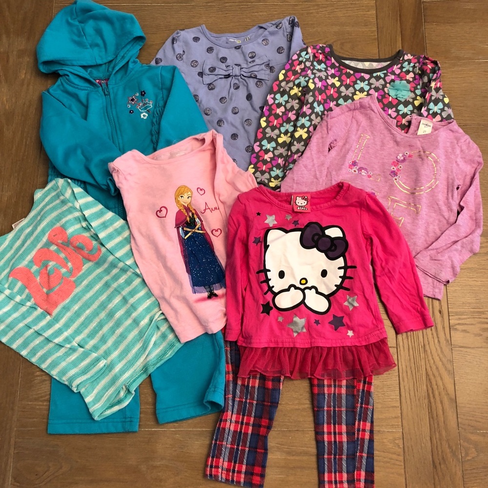9PC size 2T girls long sleeve/pants